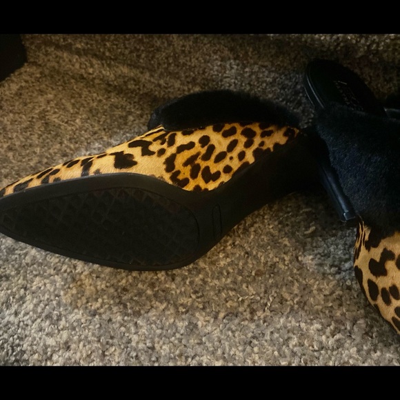 New Areisoles leopard and fur mule slide - Picture 3 of 4